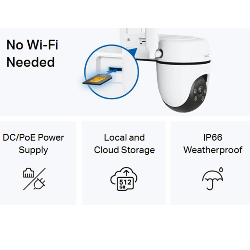 TP-Link Tapo C501GW Outdoor Pan/Tilt 4G LTE Camera - (Wi-Fi Is Not Available) TP-Link Tapo C501GW Outdoor Pan/Tilt 4G LTE Camera - (Wi-Fi Is Not Available)